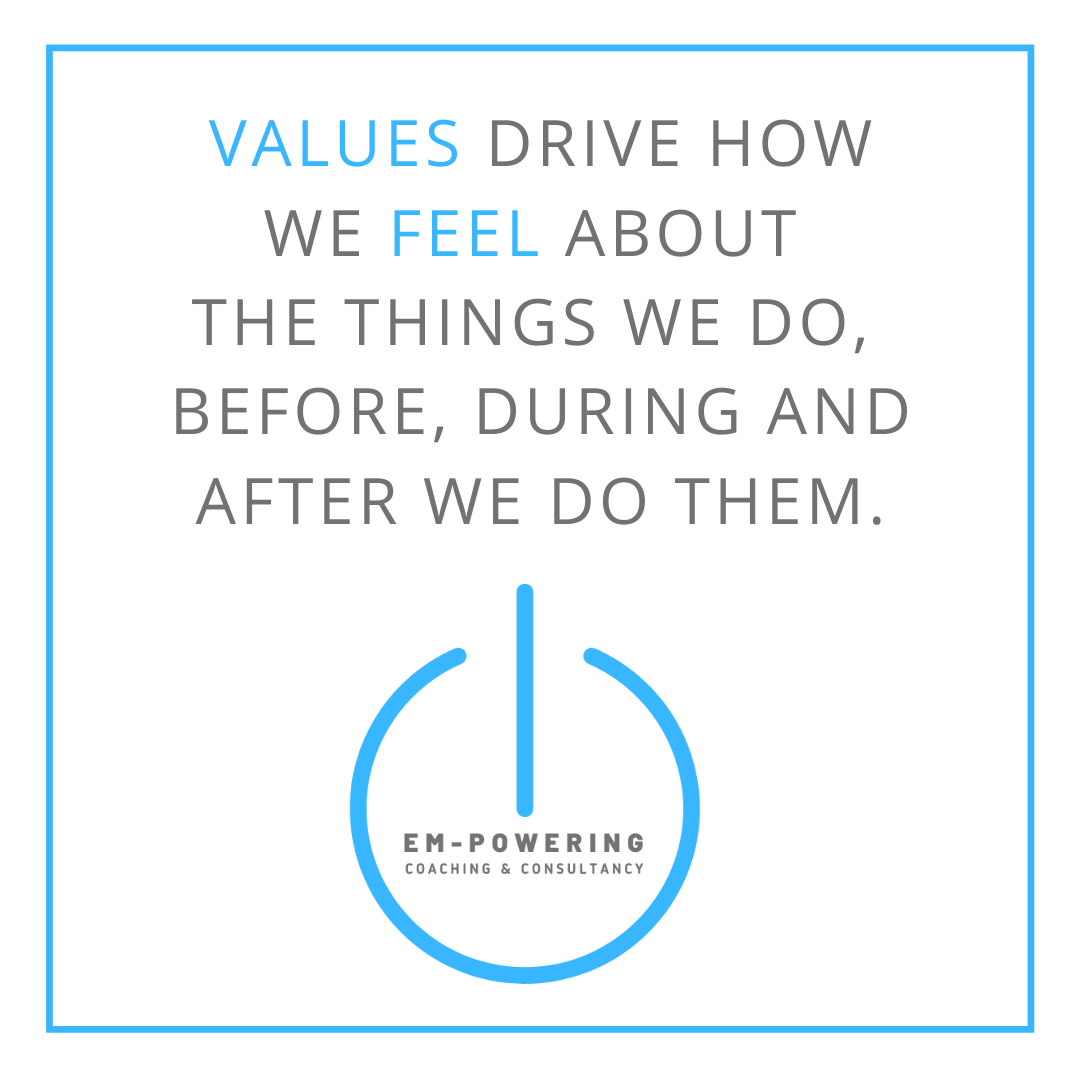 Values drive how we feel about the things we do